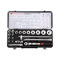 Set ZEBRA 1/2" 12-ugaonih nasadnih ključeva sa račnom, OK10-34, 21 komad Fotografija Set ZEBRA 1/2" 12-ugaonih nasadnih ključeva sa račnom, OK10-34, 21 komad