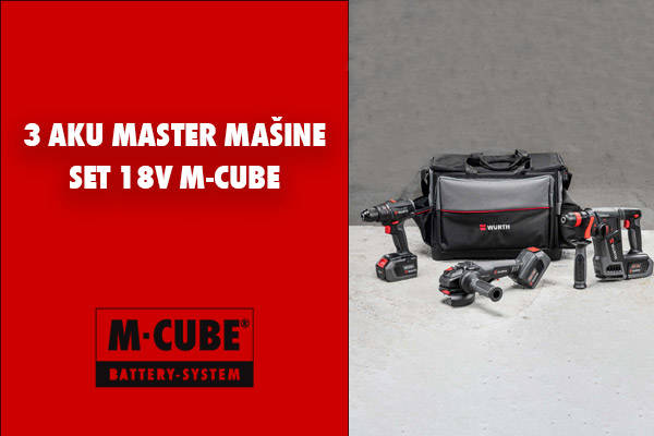 Set 3 akumulatorske master mašine - 18V M-CUBE