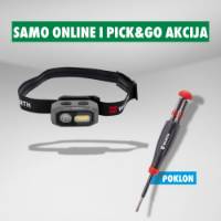 Fotografija LED ACCU lampa za glavu i odvijač sa magacinom umetaka na POKLON