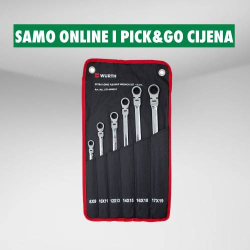 Fotografija Set ekstra dugih ključeva i flex račna 8-19 mm, 6 kom.