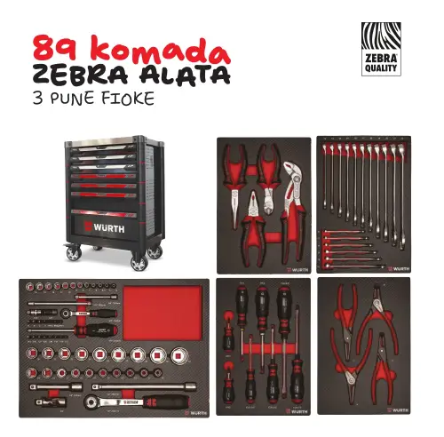 Fotografija Kolica za alat Premium sa ZEBRA alatom